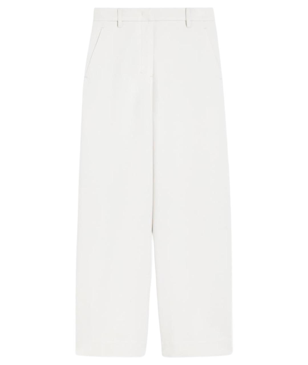'S MAX MARA Белые хлопковые прямые брюки, фото 1