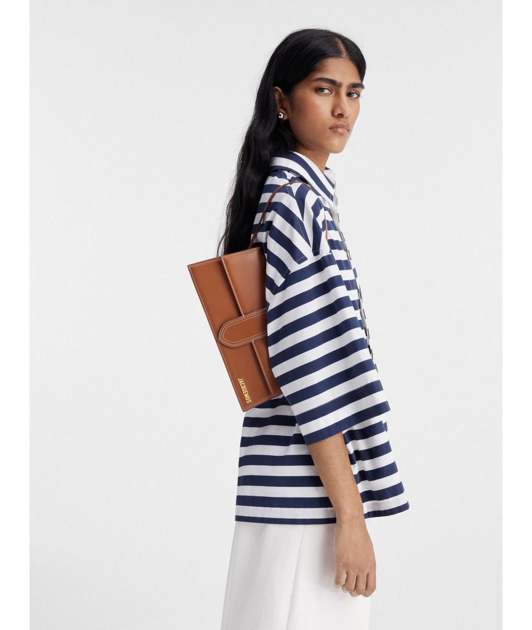 JACQUEMUS Коричневая кожаная сумка через плечо, фото 2