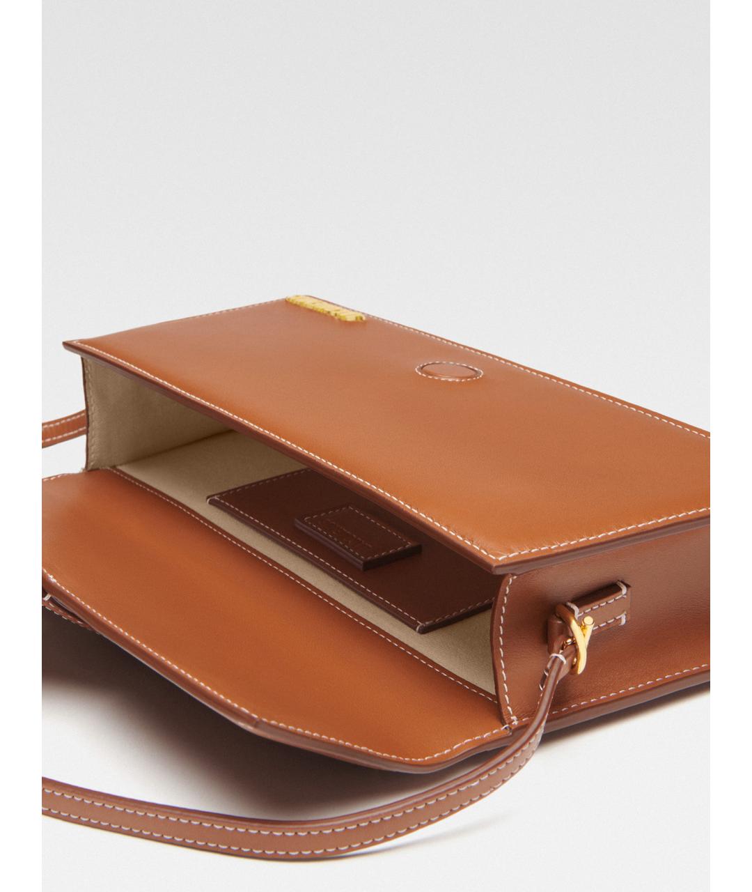 JACQUEMUS Коричневая кожаная сумка через плечо, фото 6