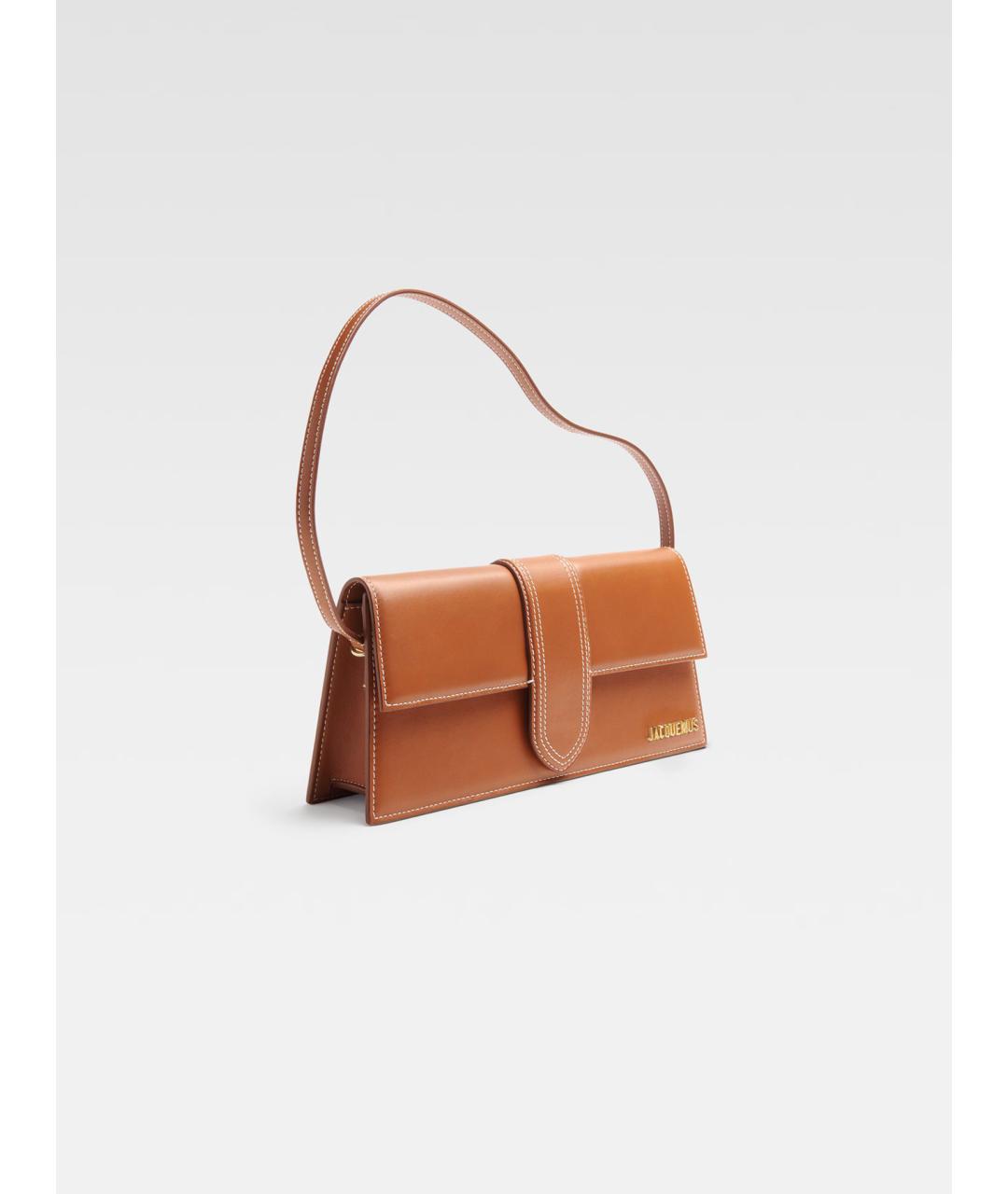 JACQUEMUS Коричневая кожаная сумка через плечо, фото 3