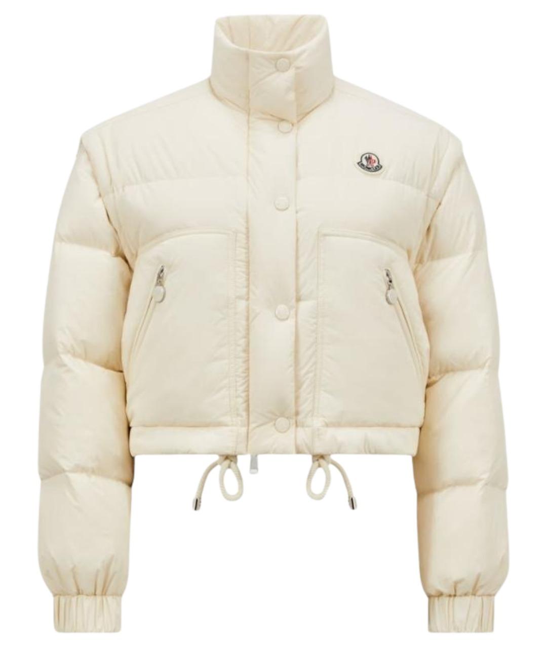 MONCLER Бежевый полиамидовый пуховик, фото 1