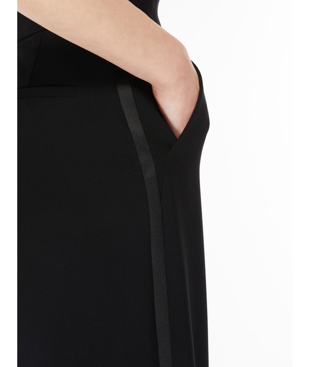 MAX MARA Черные ацетатные брюки широкие, фото 5
