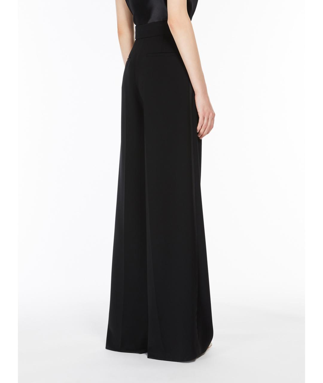 MAX MARA Черные ацетатные брюки широкие, фото 4