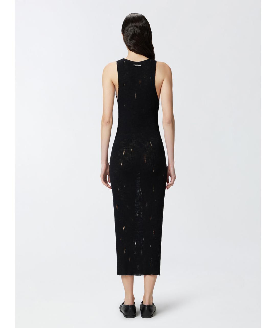 PINKO Черное хлопковое повседневное платье, фото 4