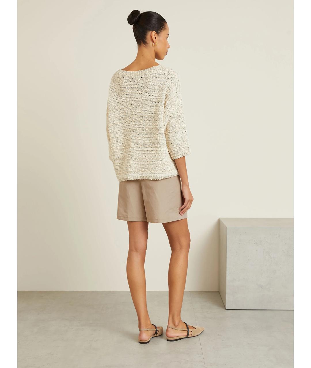 MAX MARA Бежевые льняные шорты, фото 4
