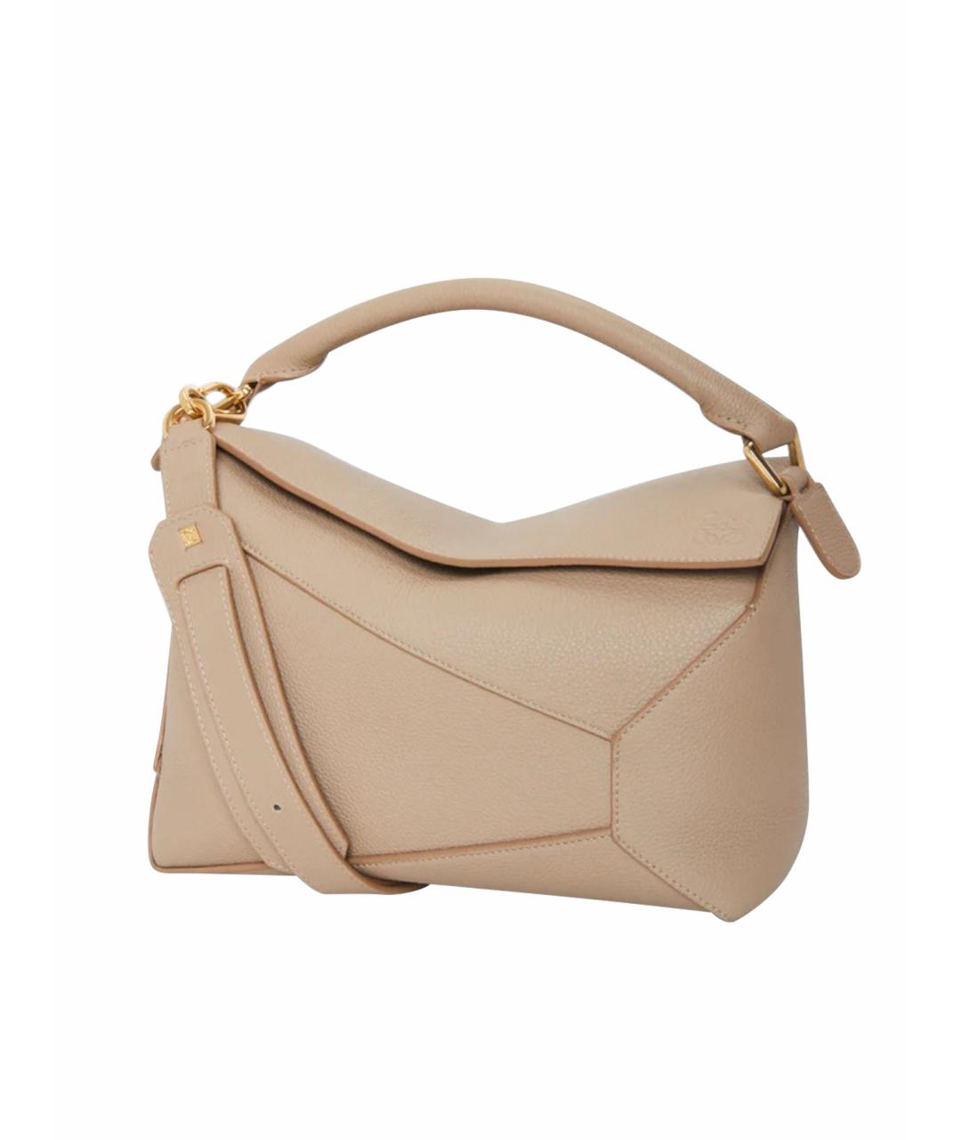 LOEWE Бежевая кожаная сумка через плечо, фото 1