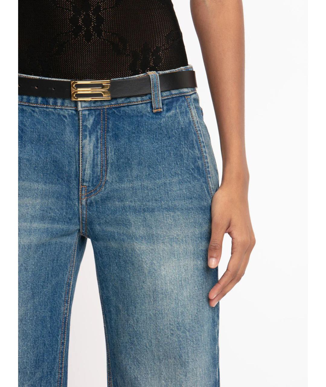 VICTORIA BECKHAM Синие хлопковые прямые джинсы, фото 5