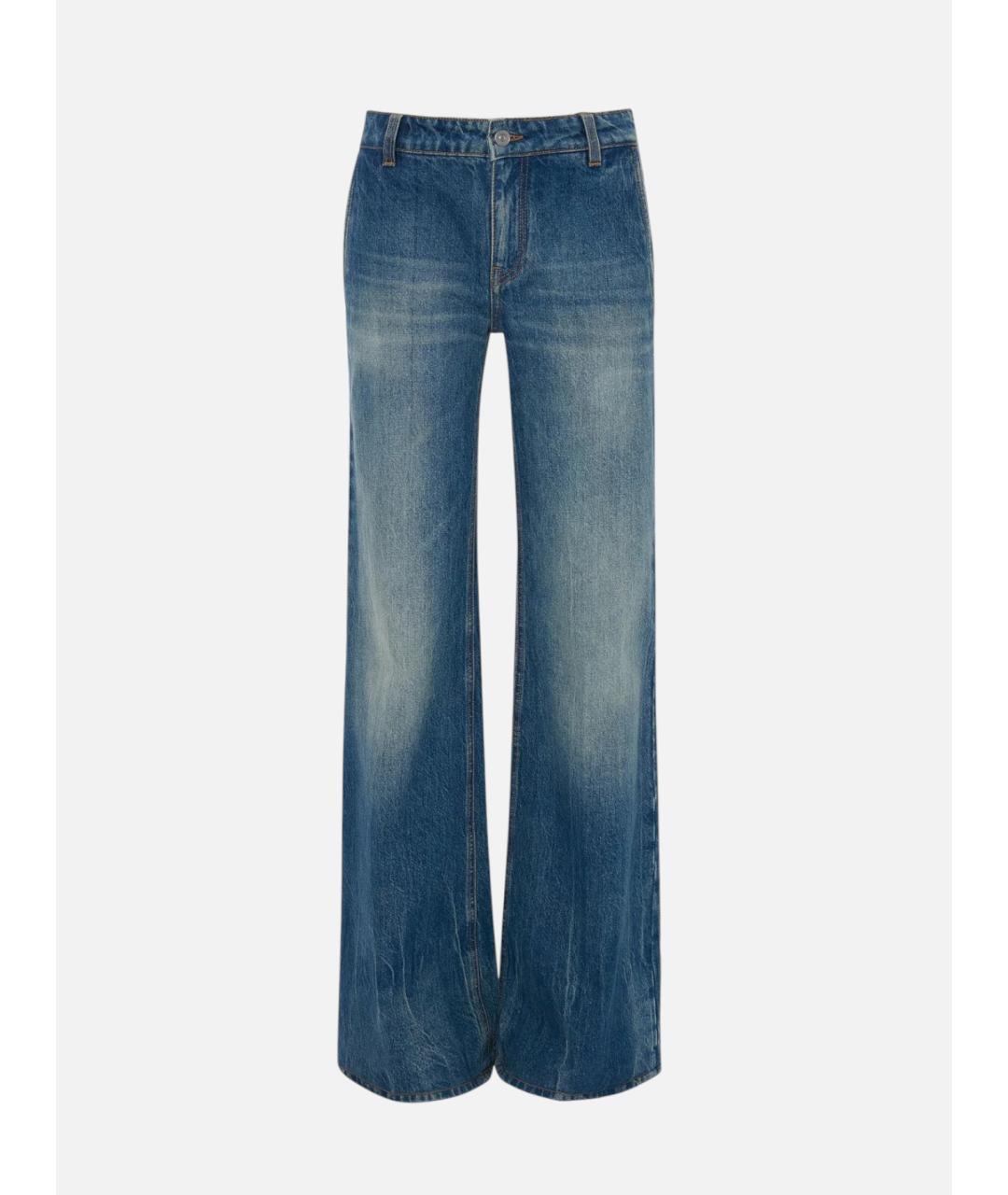 VICTORIA BECKHAM Синие хлопковые прямые джинсы, фото 6