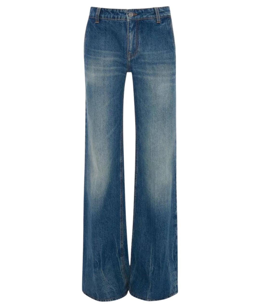 VICTORIA BECKHAM Синие хлопковые прямые джинсы, фото 1