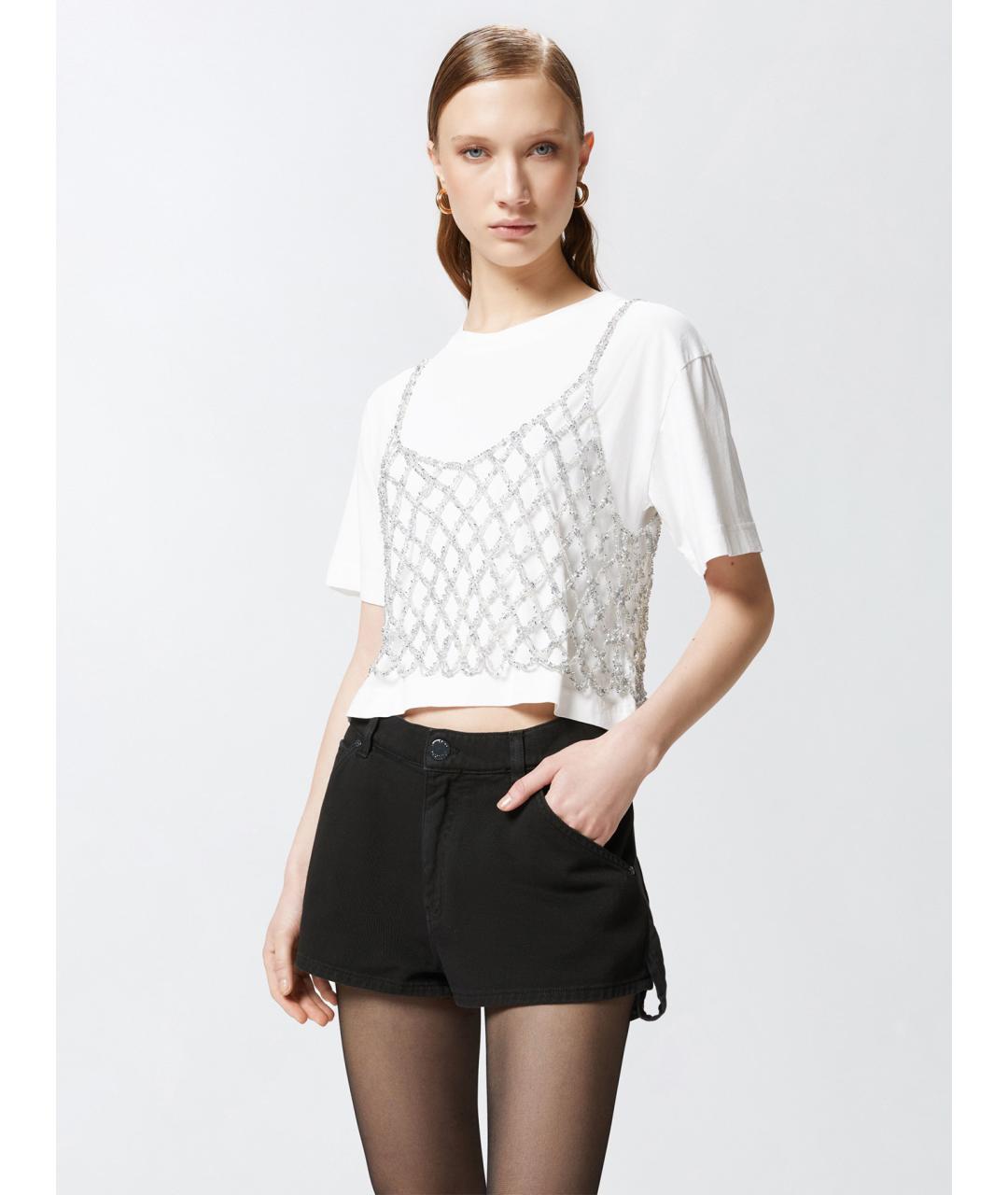 PINKO Белая хлопковая футболка, фото 3