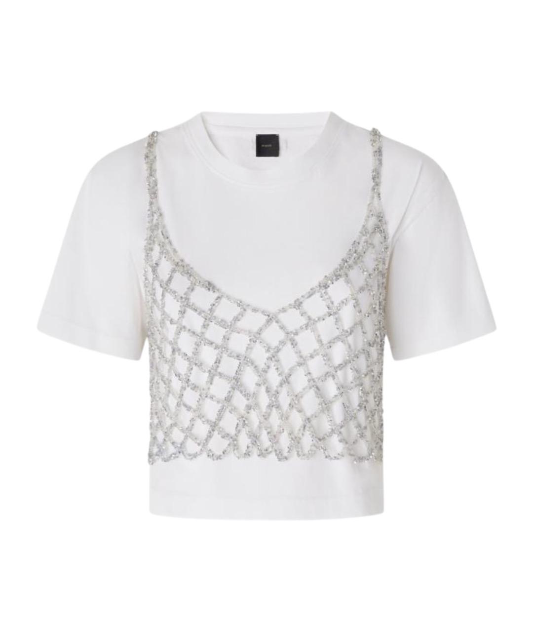 PINKO Белая хлопковая футболка, фото 1