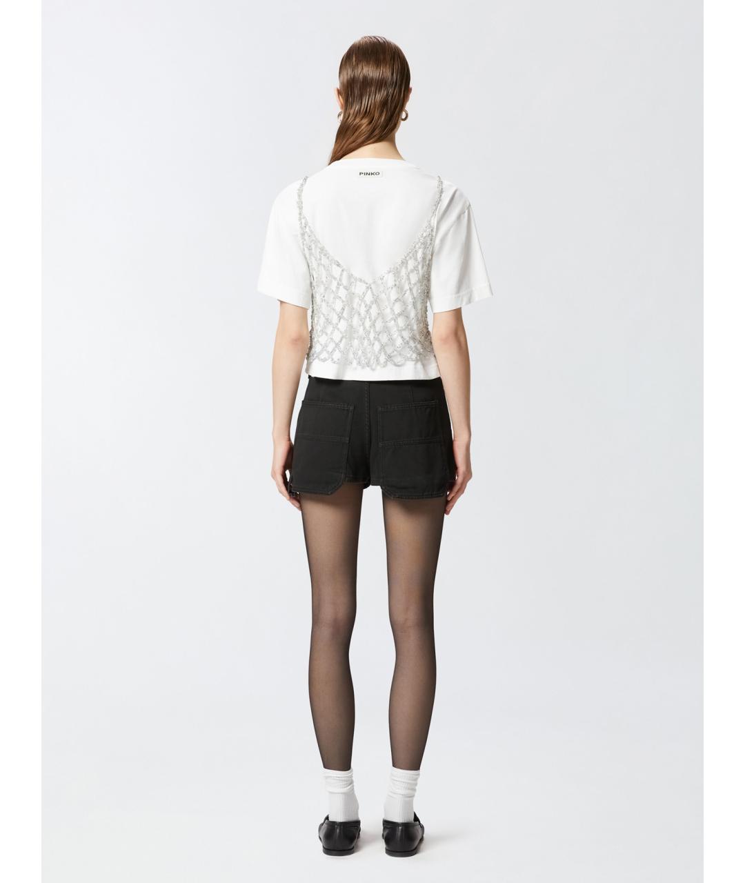 PINKO Белая хлопковая футболка, фото 4