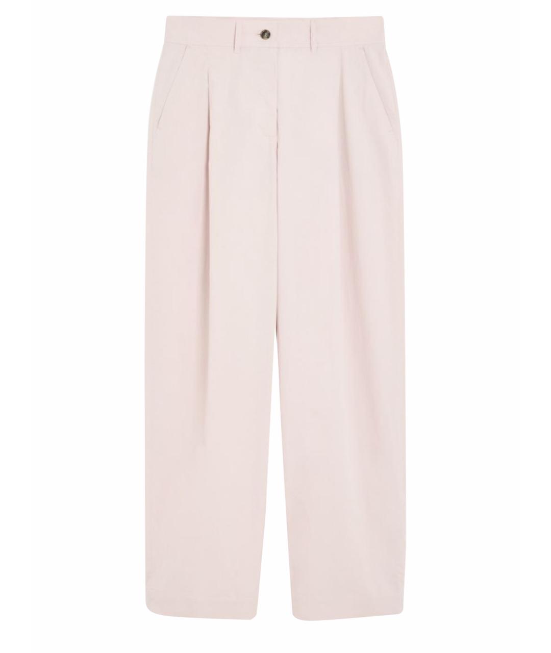 WEEKEND MAX MARA Розовые хлопковые прямые брюки, фото 1
