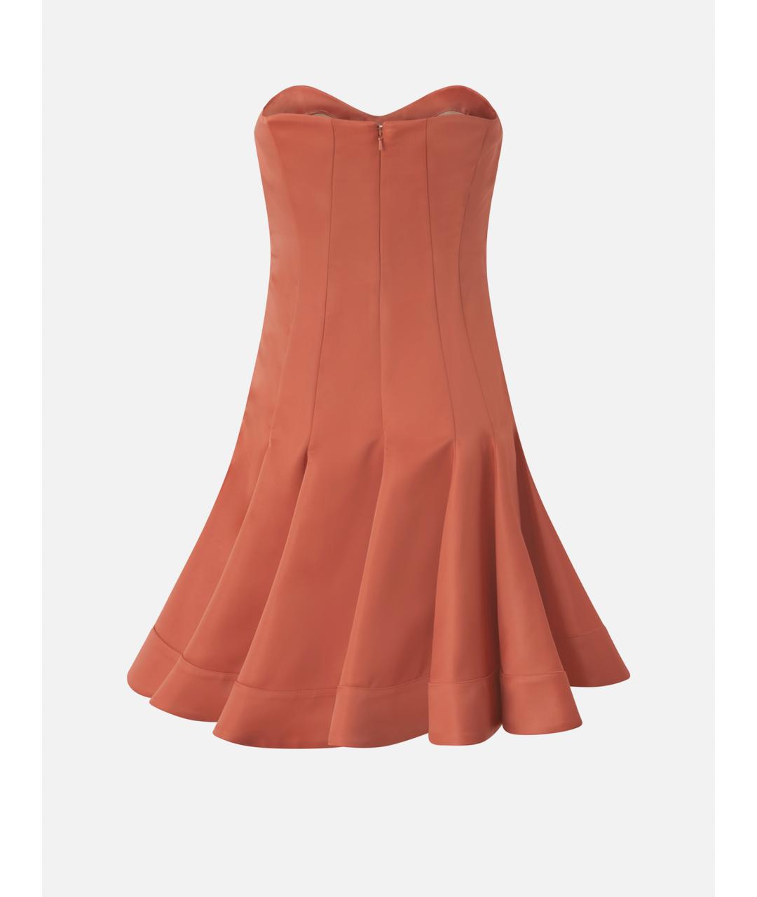 PINKO Оранжевое полиэстеровое коктейльное платье, фото 6