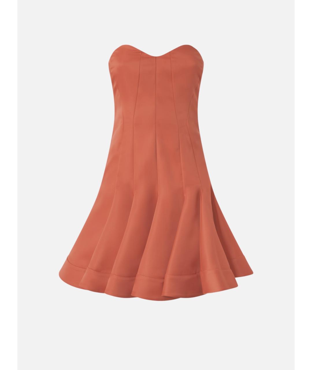 PINKO Оранжевое полиэстеровое коктейльное платье, фото 7