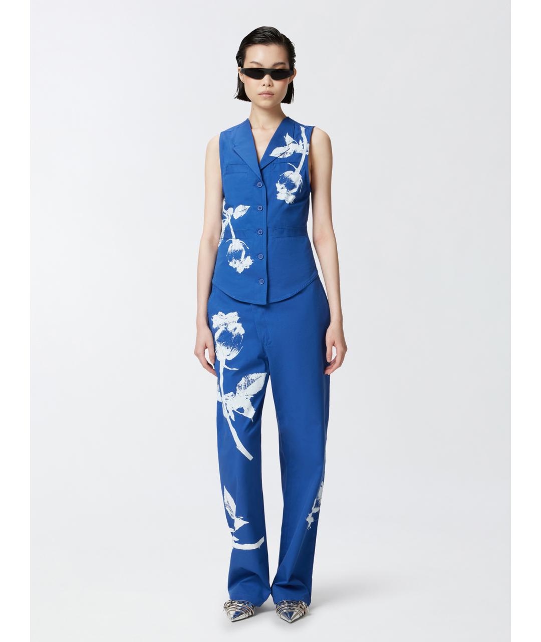 PINKO Синий хлопковый жилет, фото 2