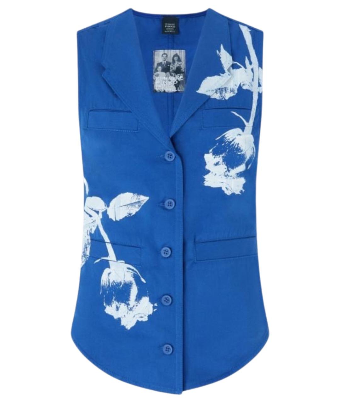 PINKO Синий хлопковый жилет, фото 1