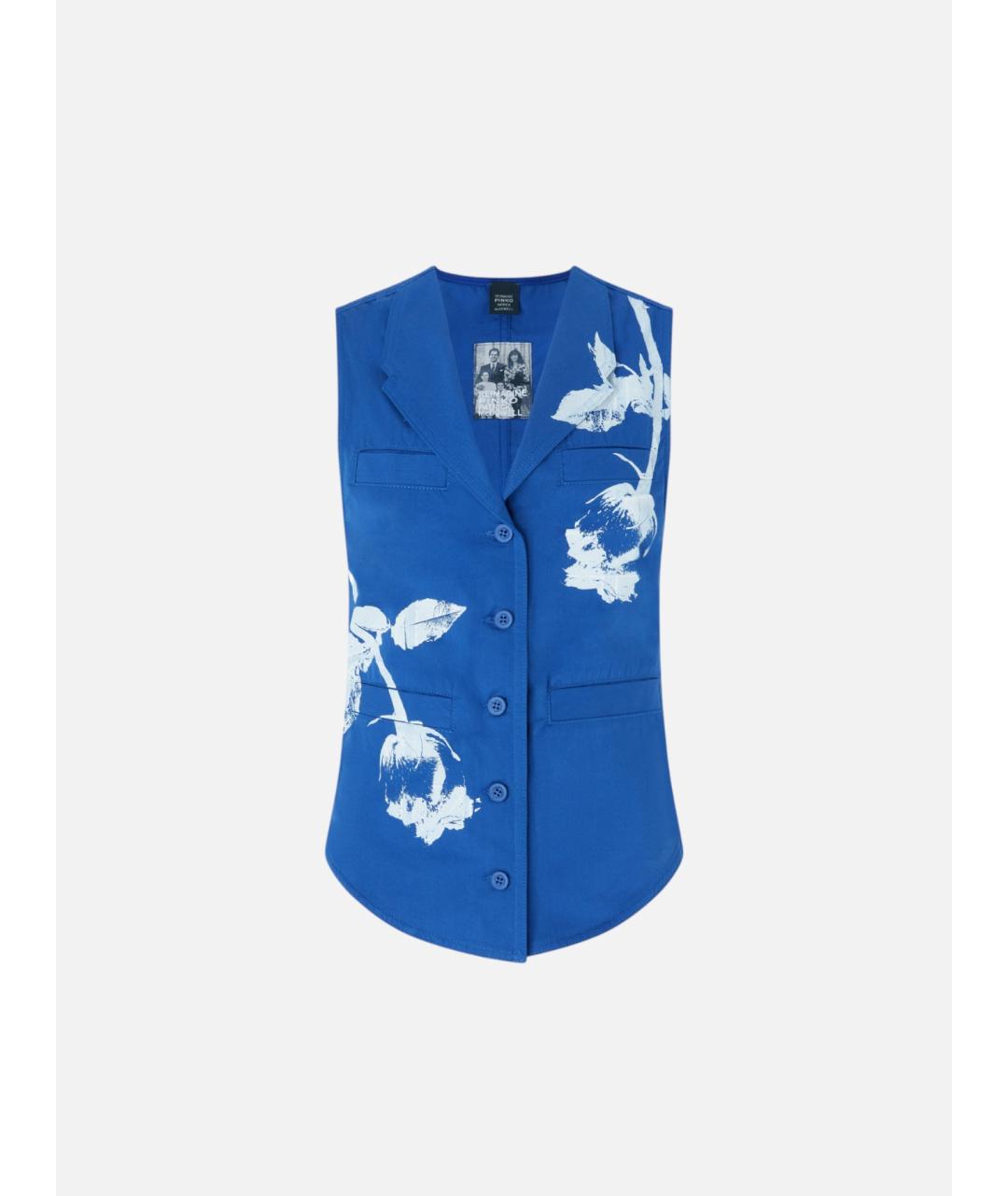 PINKO Синий хлопковый жилет, фото 7
