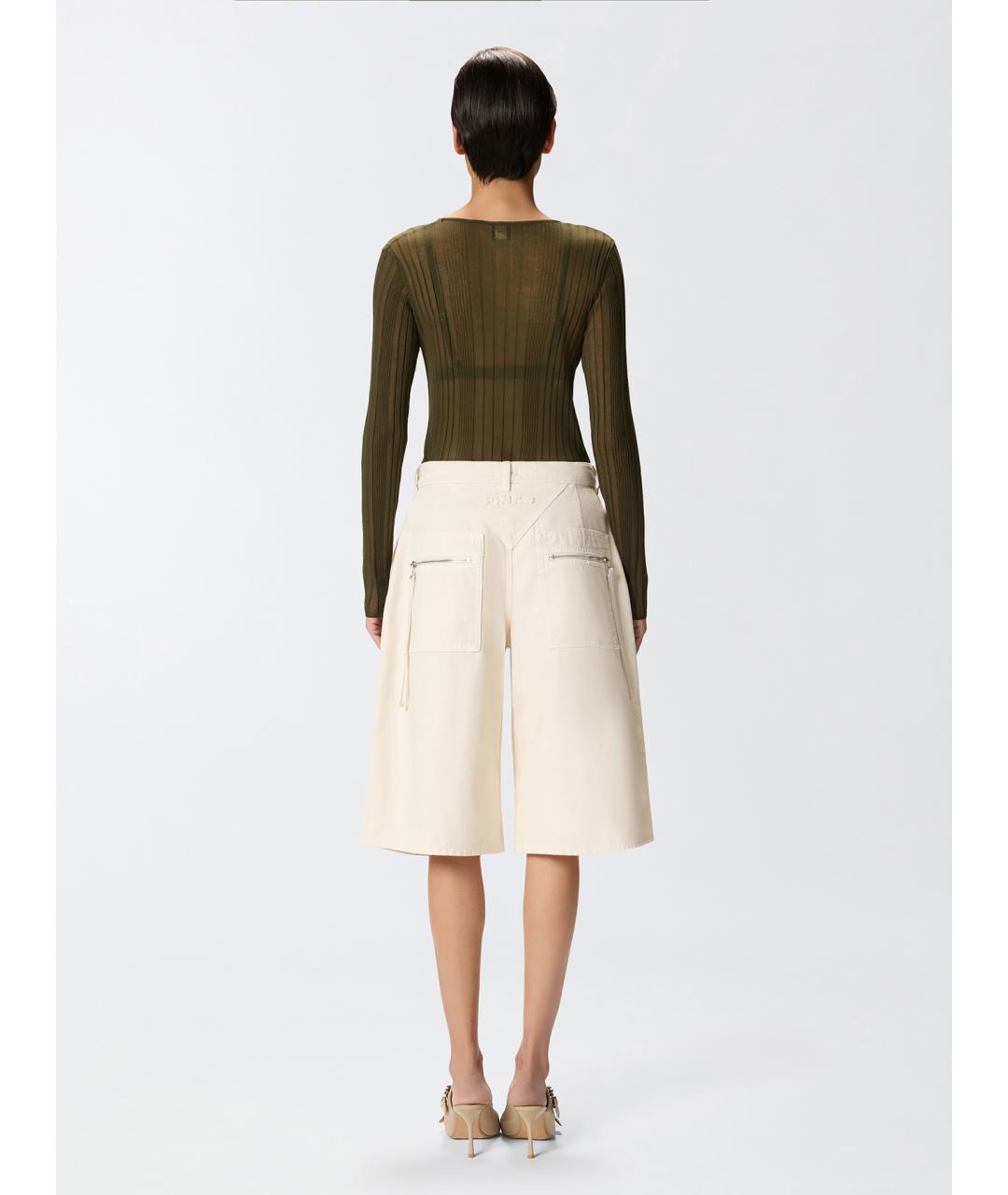 PINKO Бежевые хлопковые шорты, фото 4