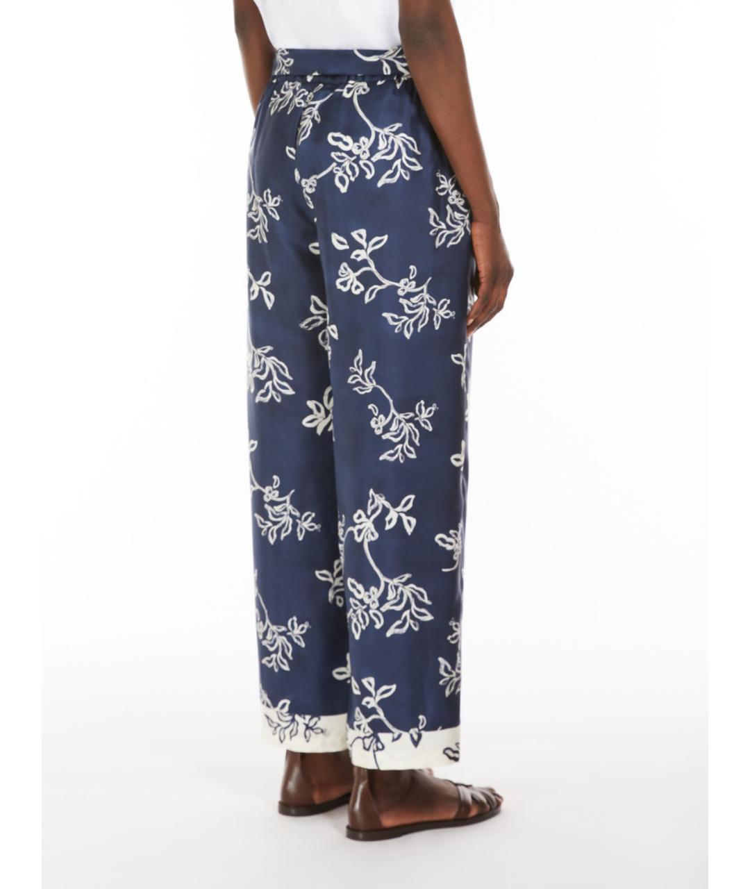 'S MAX MARA Мульти шелковые прямые брюки, фото 3