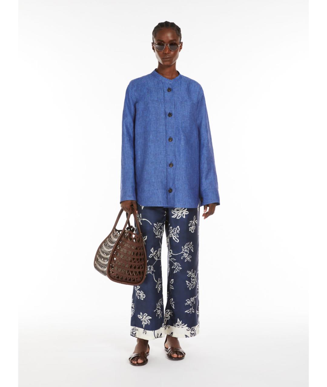 'S MAX MARA Мульти шелковые прямые брюки, фото 2