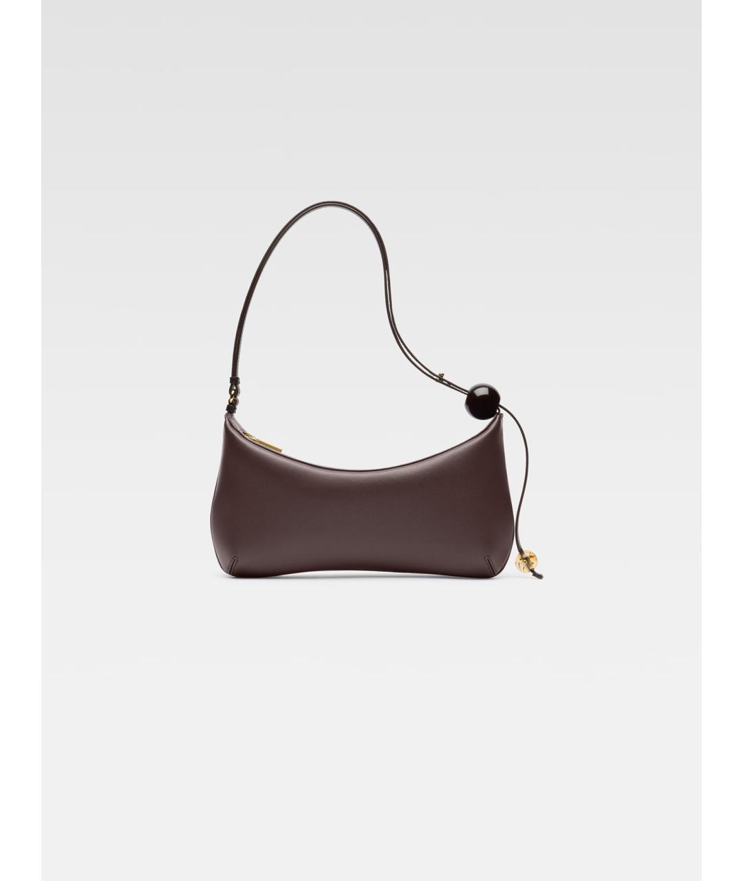 JACQUEMUS Коричневая кожаная сумка через плечо, фото 4