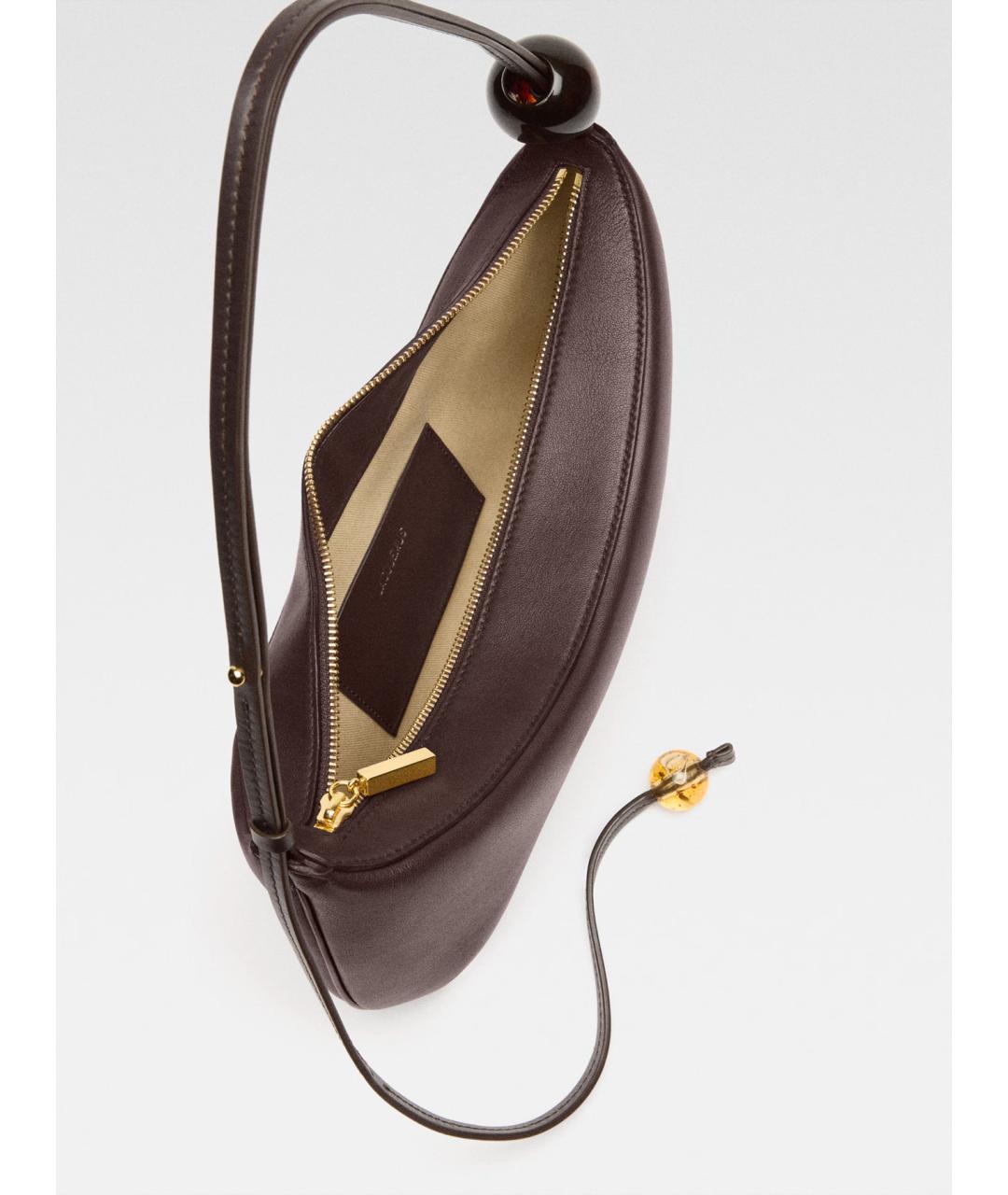 JACQUEMUS Коричневая кожаная сумка через плечо, фото 6