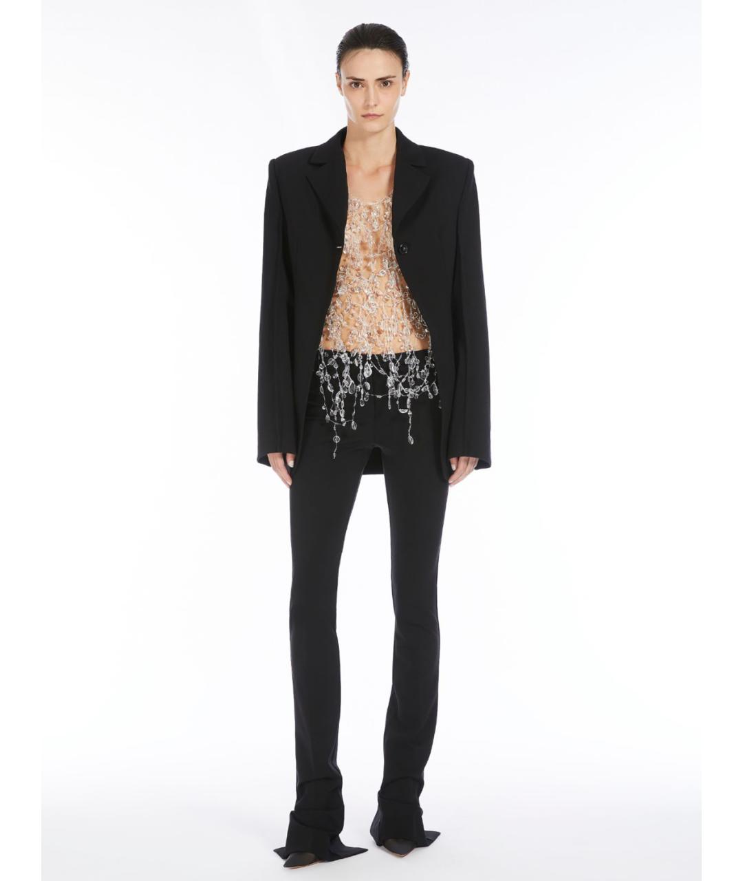 SPORTMAX Черный вискозный жакет/пиджак, фото 2