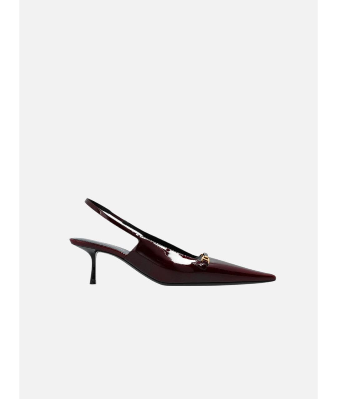 SAINT LAURENT Бордовые кожаные туфли, фото 3