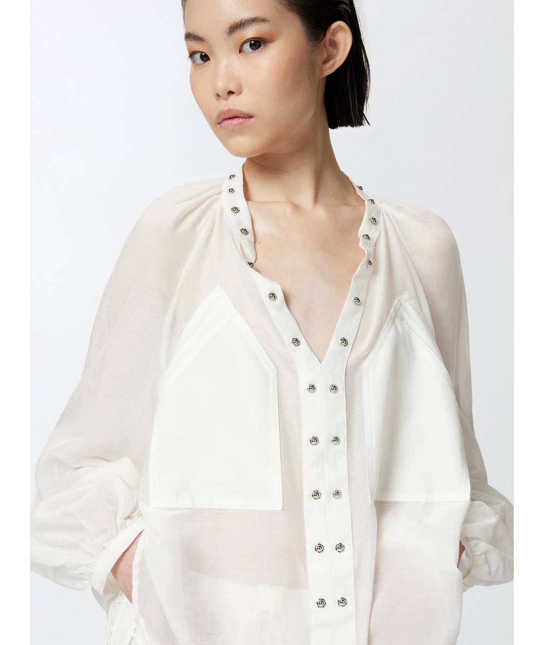 PINKO Белая хлопковая блузы, фото 5