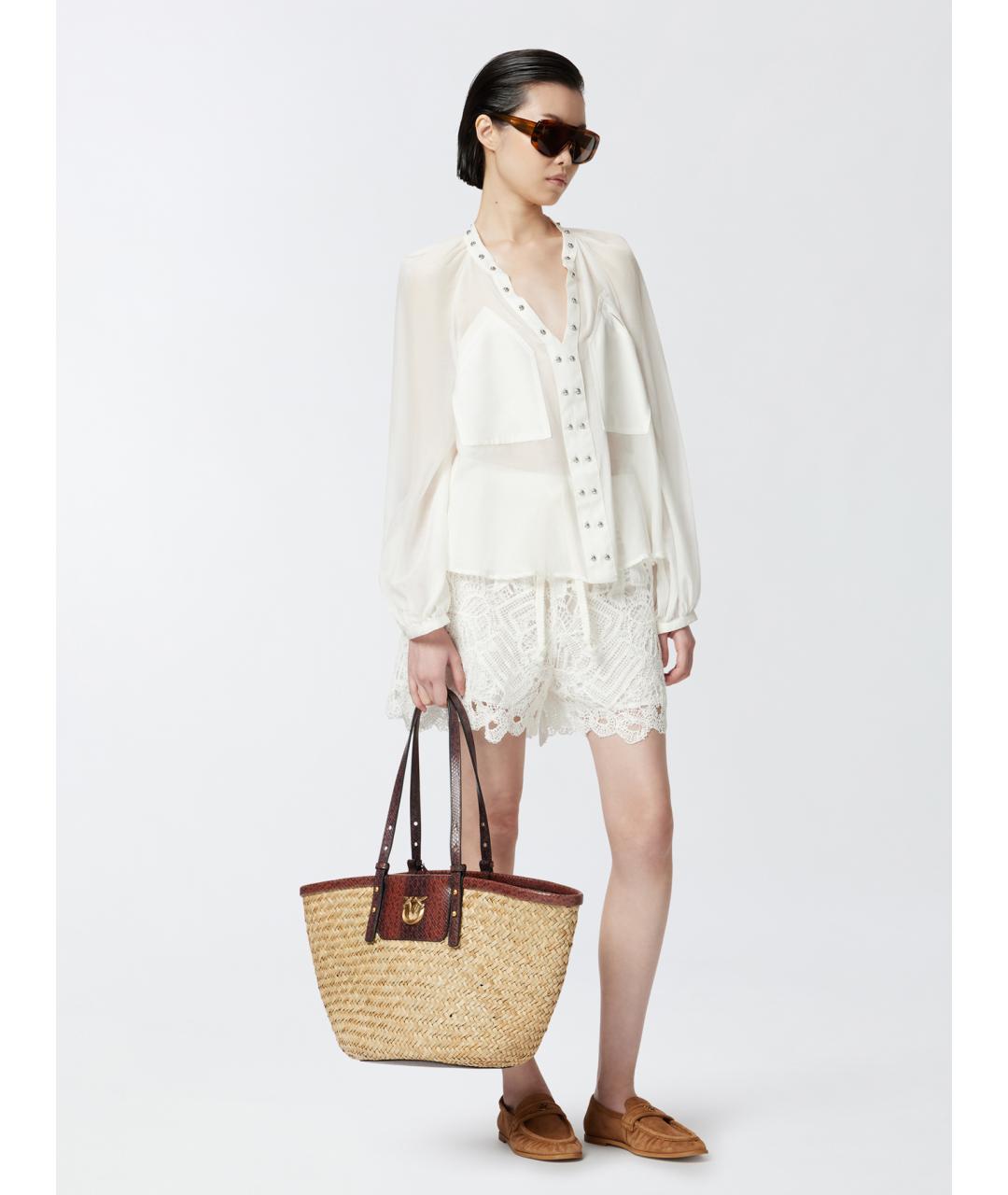 PINKO Белая хлопковая блузы, фото 2