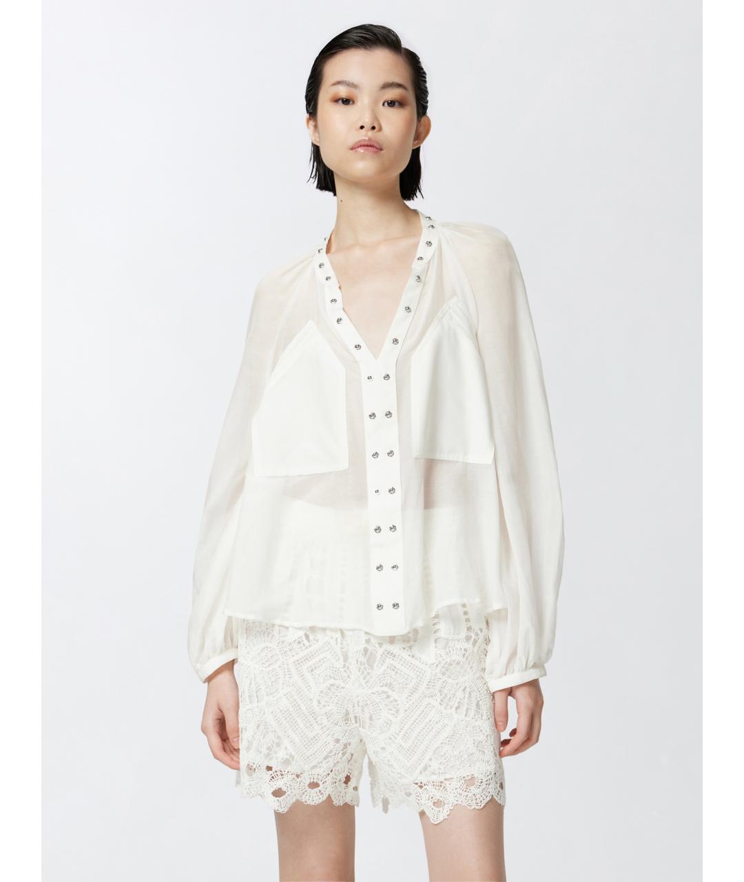 PINKO Белая хлопковая блузы, фото 3