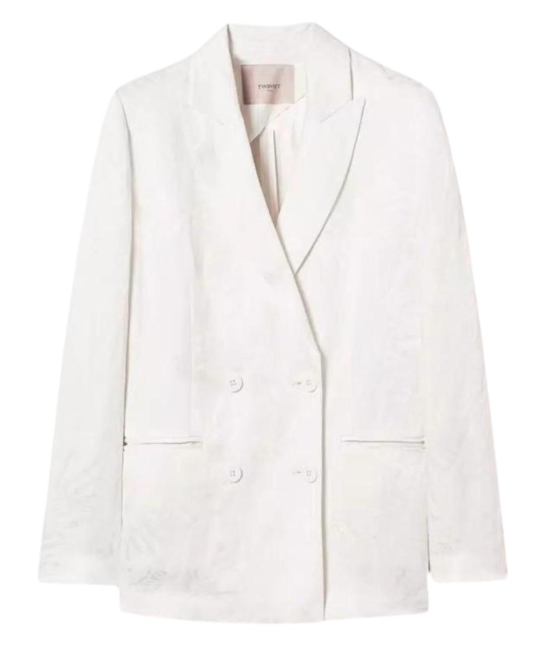TWIN-SET Белый вискозный жакет/пиджак, фото 1