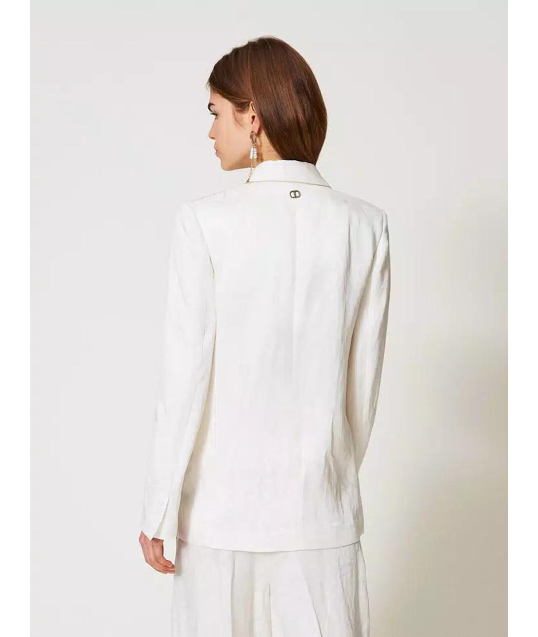 TWIN-SET Белый вискозный жакет/пиджак, фото 5