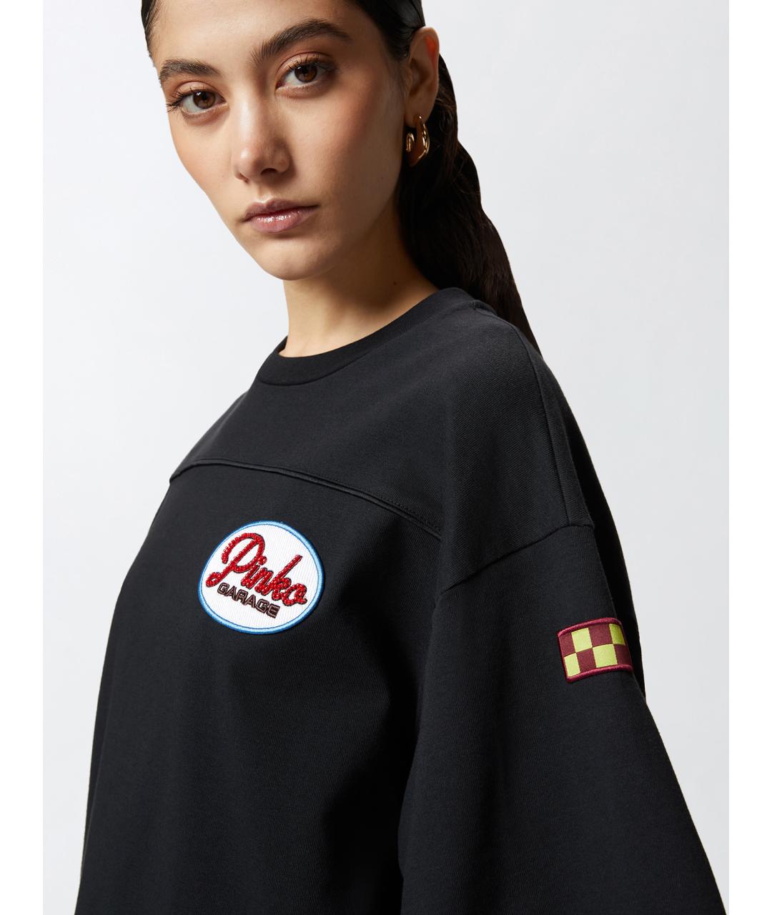 PINKO Черная хлопковая футболка, фото 5