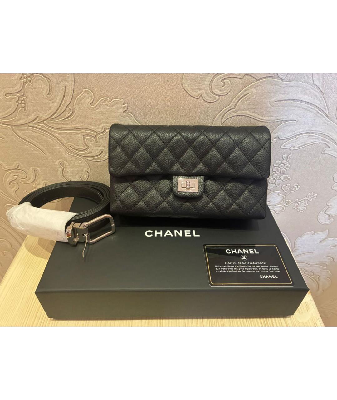 CHANEL Черная кожаная поясная сумка, фото 2