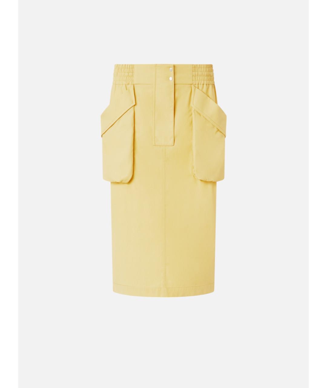 PINKO Желтая хлопковая юбка миди, фото 1