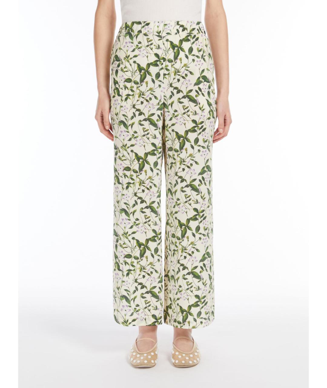 WEEKEND MAX MARA Мульти шелковые брюки широкие, фото 4