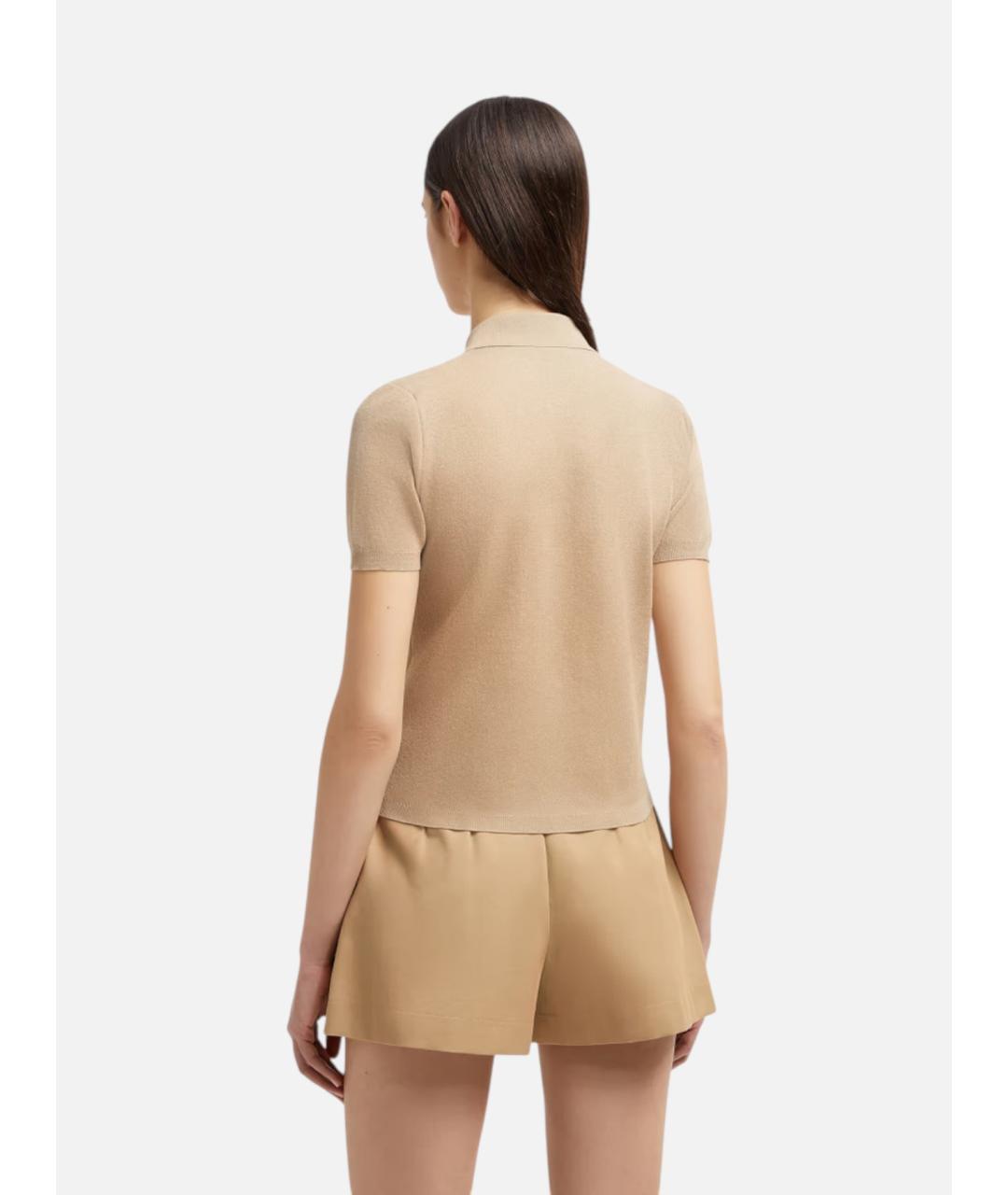 MONCLER Бежевая хлопковая футболка, фото 4