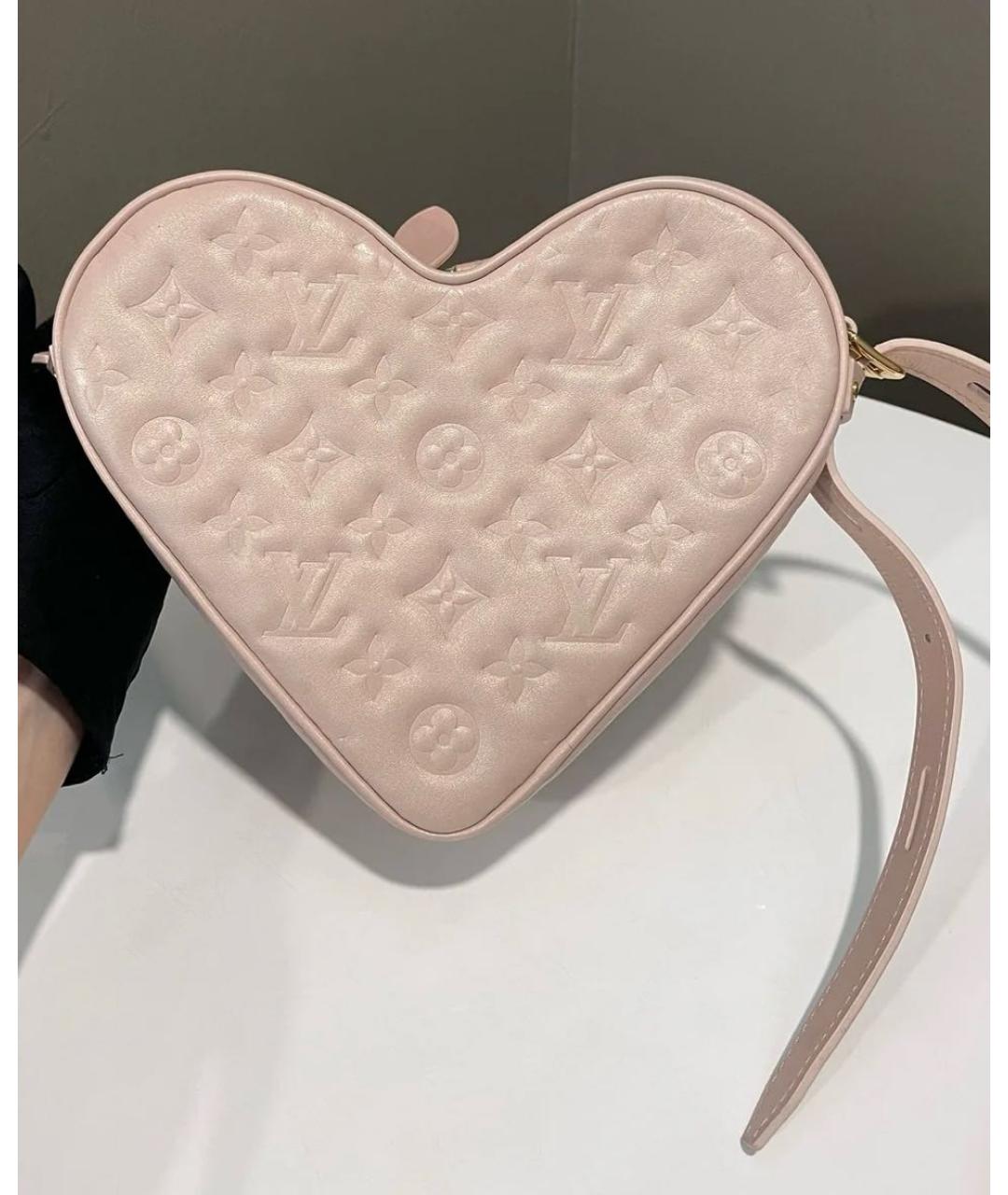 LOUIS VUITTON Розовая кожаная сумка через плечо, фото 3