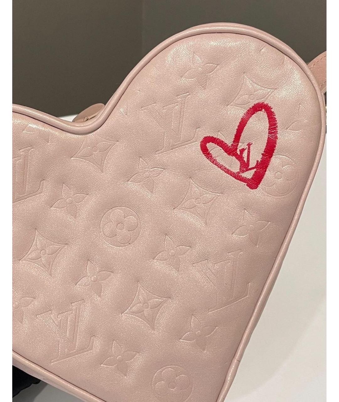 LOUIS VUITTON Розовая кожаная сумка через плечо, фото 2