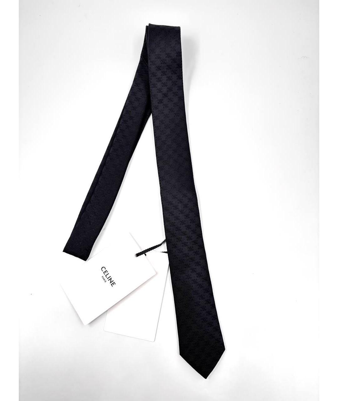 CELINE Черный шелковый галстук, фото 4