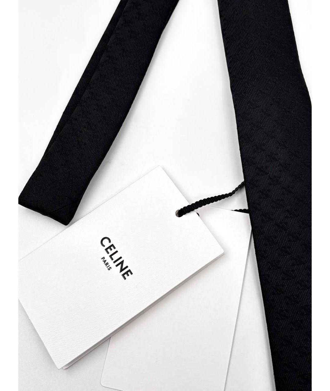 CELINE Черный шелковый галстук, фото 5