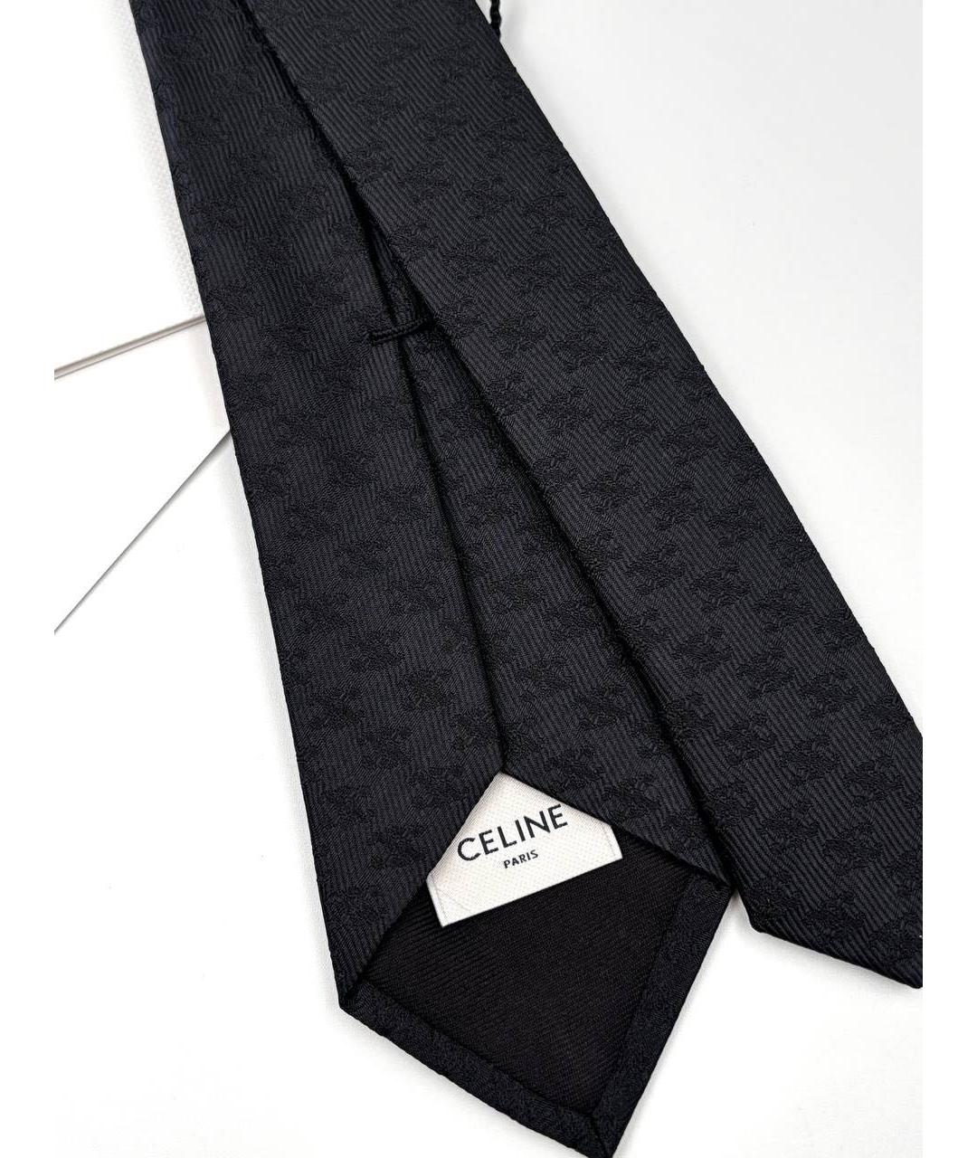 CELINE Черный шелковый галстук, фото 3