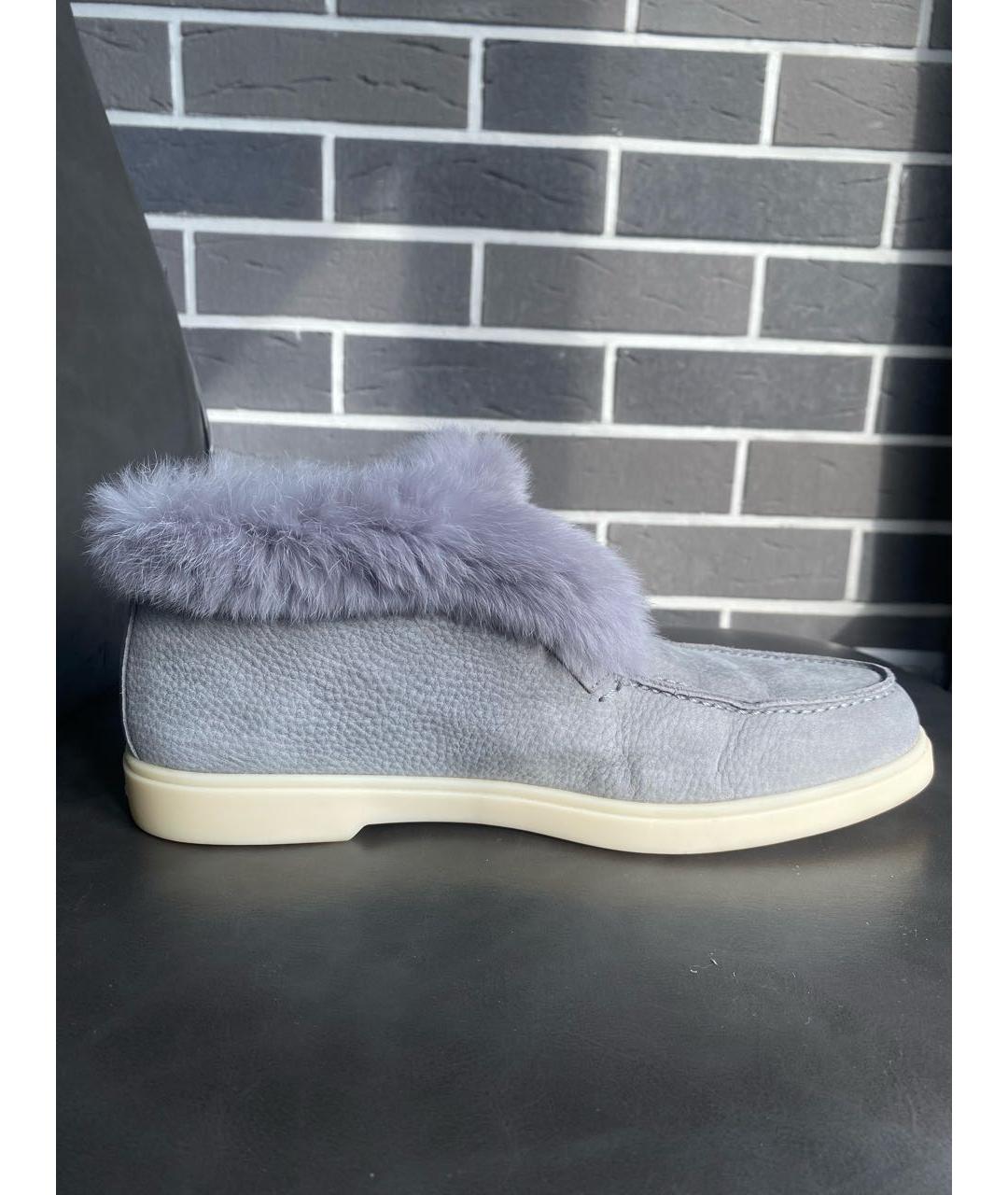 SANTONI Голубые кожаные лоферы, фото 6