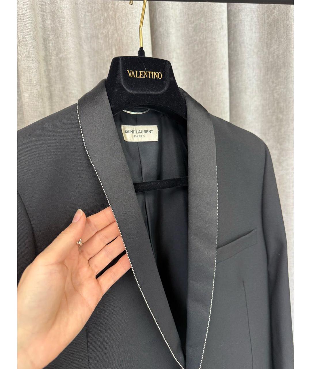 SAINT LAURENT Черный жакет/пиджак, фото 4