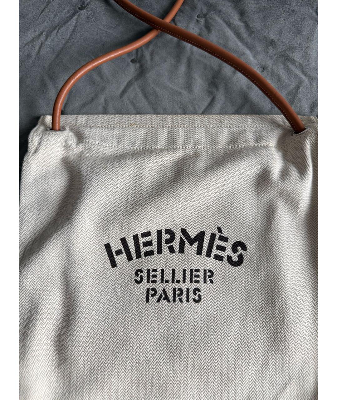 HERMES Бежевая кожаная сумка тоут, фото 3