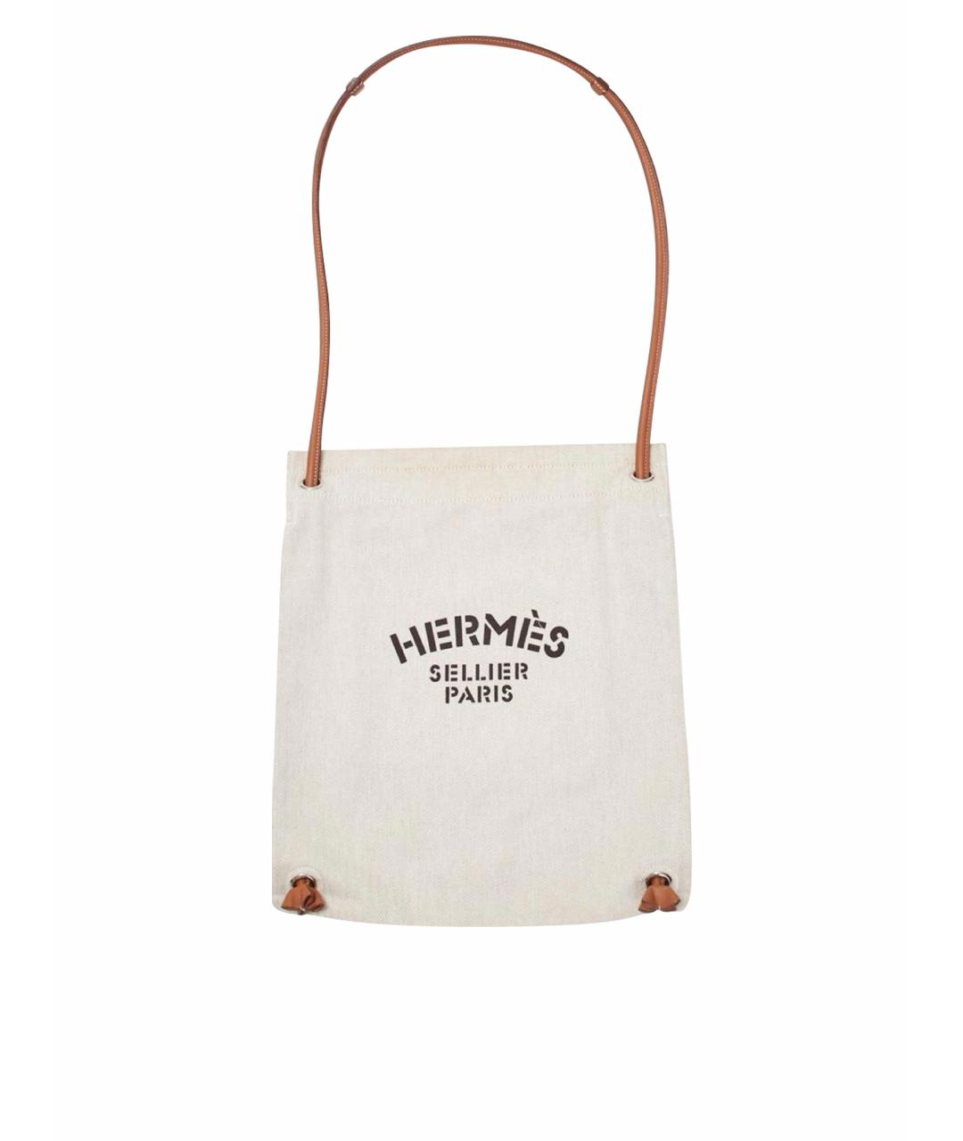 HERMES Бежевая кожаная сумка тоут, фото 1