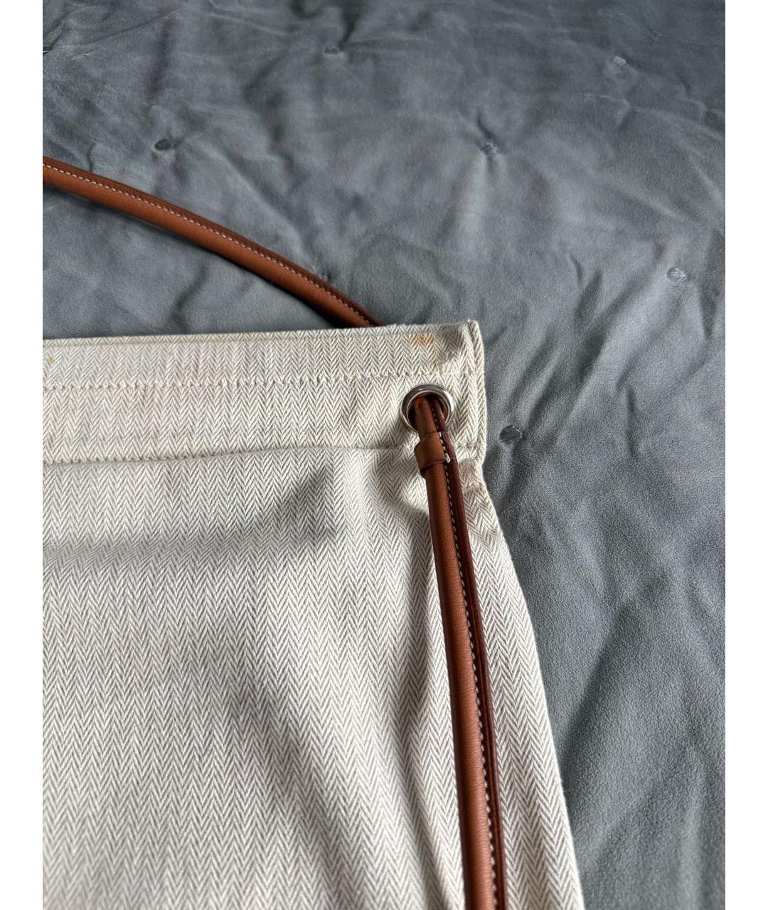 HERMES Бежевая кожаная сумка тоут, фото 6