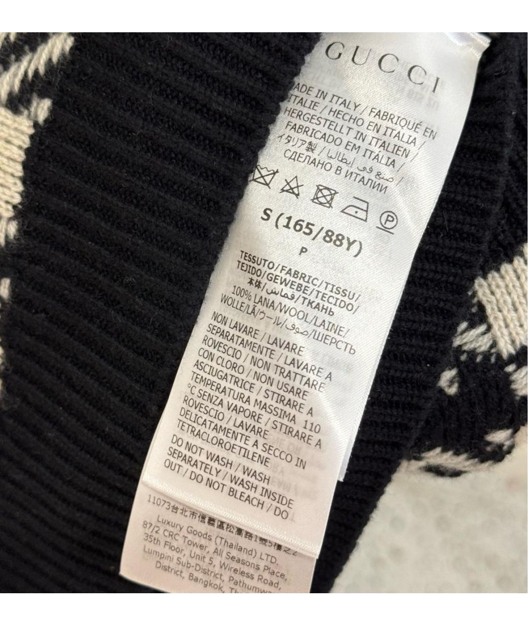 GUCCI Черный шерстяной кардиган, фото 5